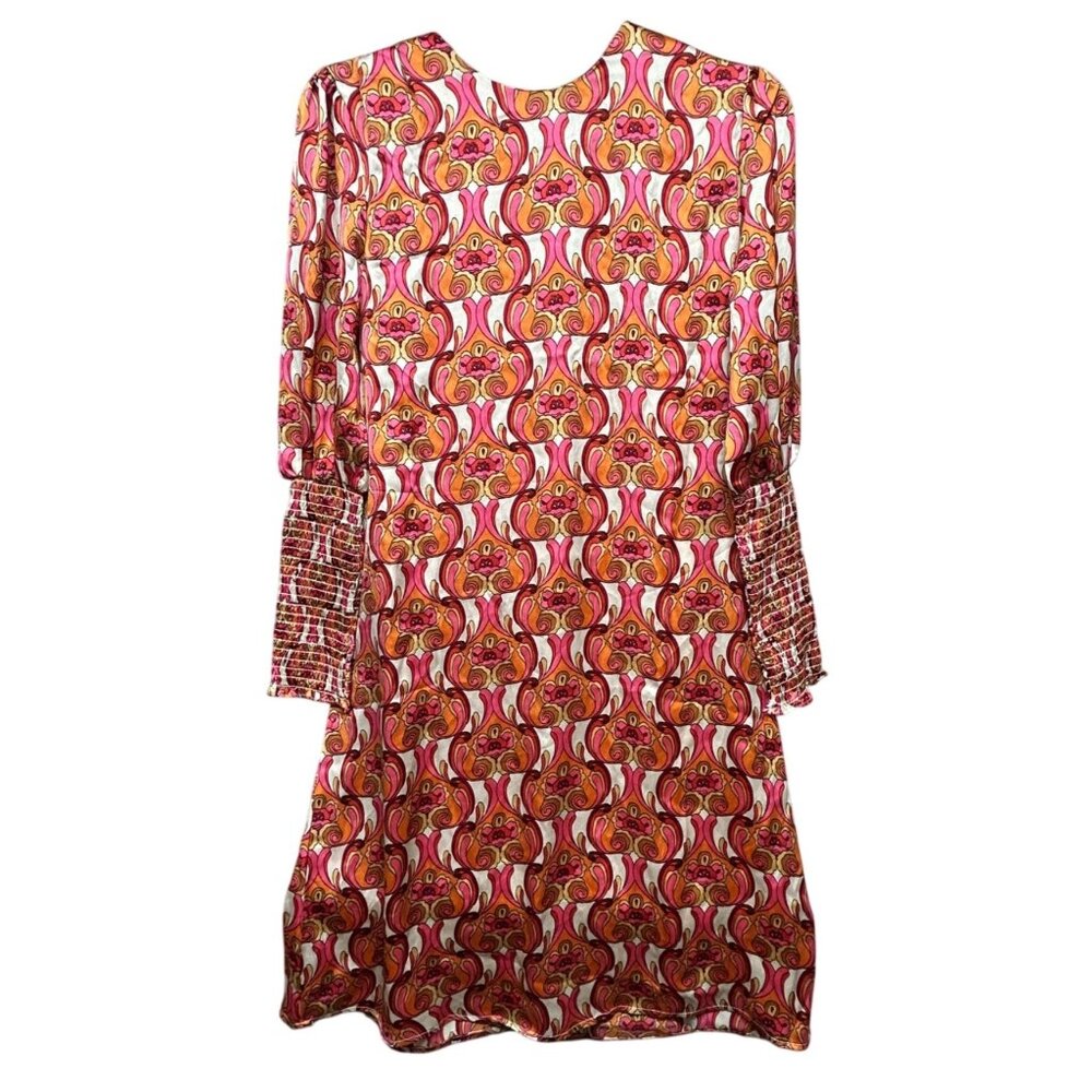 Vintage Millennium Long Sleeve Floral Psychedelic Dress Womens Size Small New